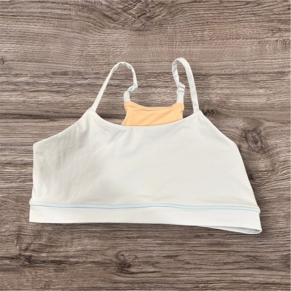 Women's White and Yellow Bralette